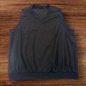 AKWA‎ Classic Mens XL Black Sleeveless V Neck Golf Windbreaker Vest made USA